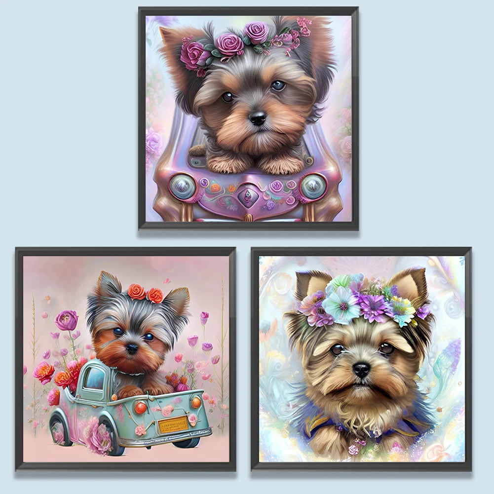 Yorkie Dog Driving | Diamond Painting