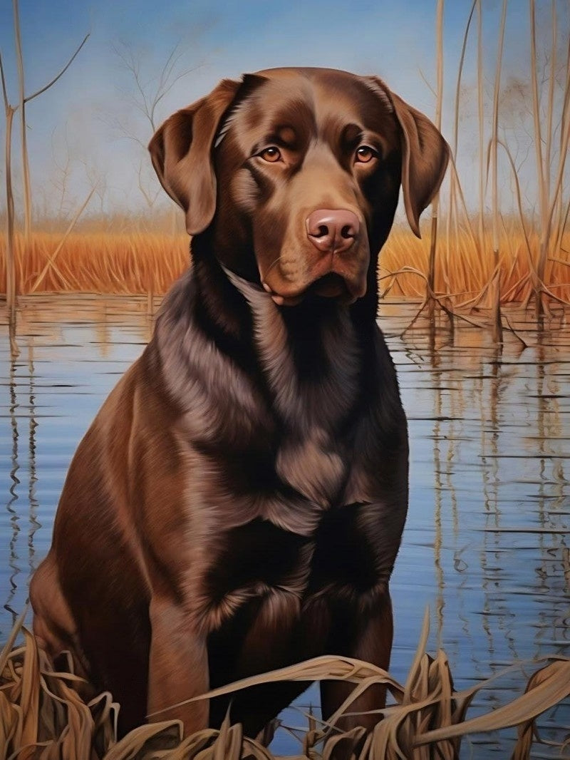 Chocolate Labrador Dog | Diamond Painting