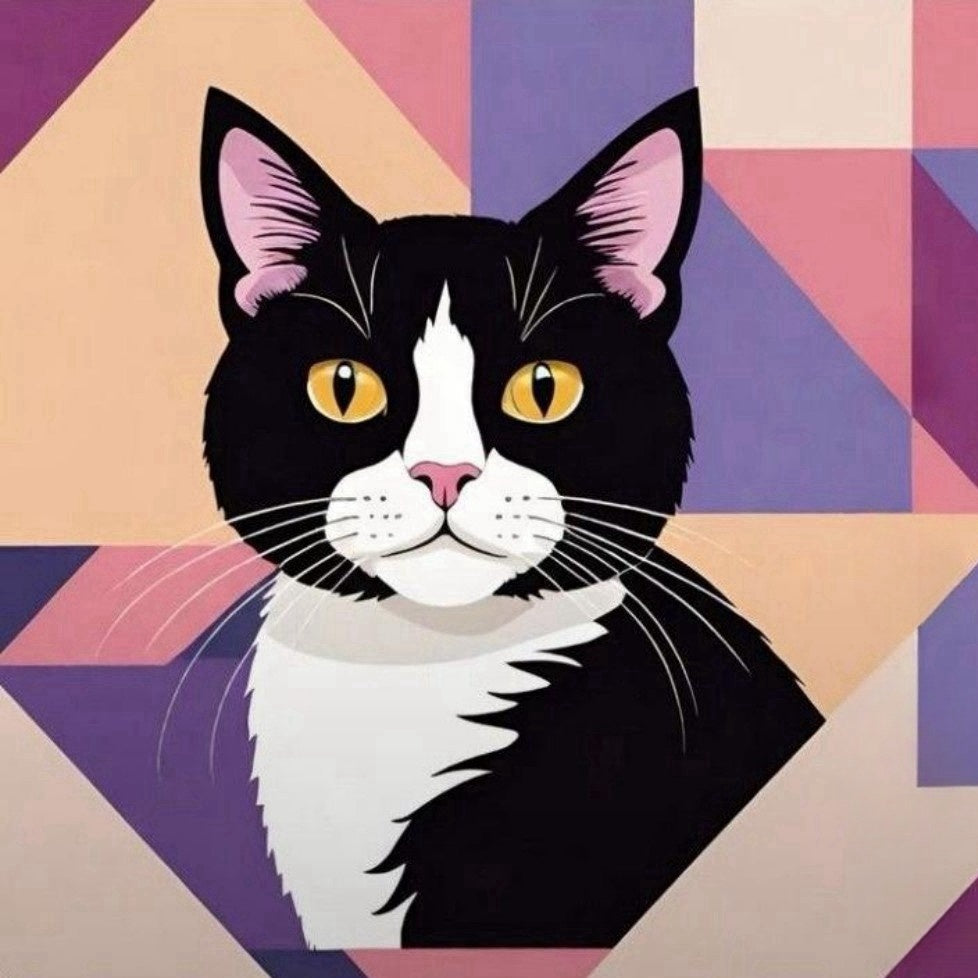 Tuxedo Cat  | Diamond Painting