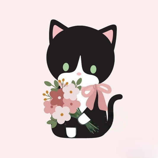 Tuxedo Cat  | Diamond Painting