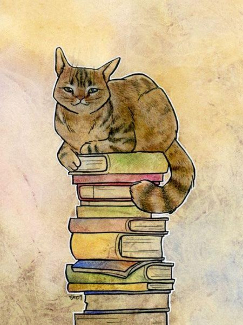 Cat Bookshelf | Diamond Painting