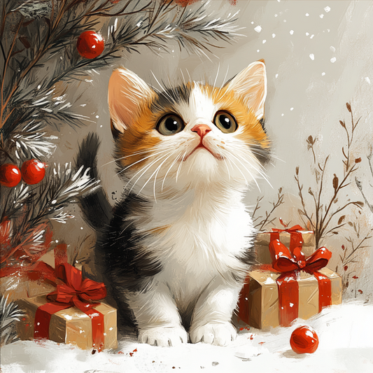 Christmas cat | Diamond Painting