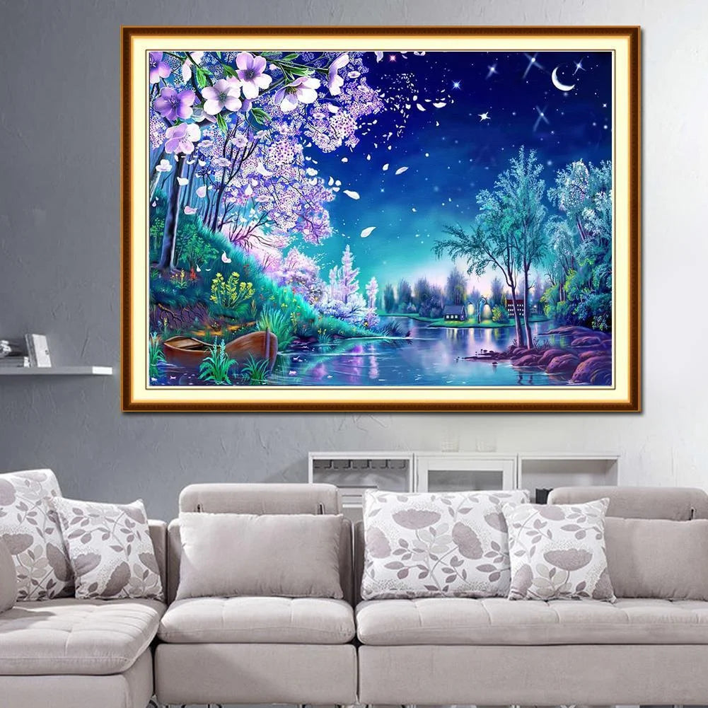 Riverfront And Night | Diamond Painting