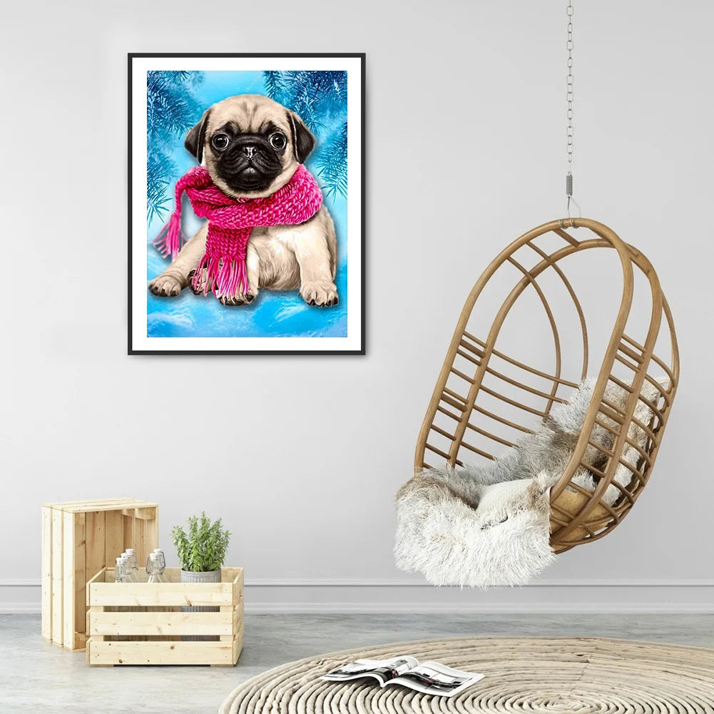 Scarf Dog Pug | Diamond Painting