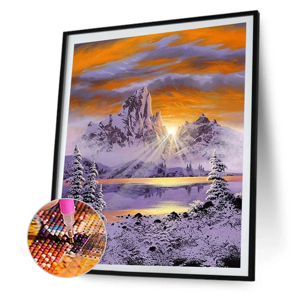 Sunrise On The Snow Mountain | Diamond Painting