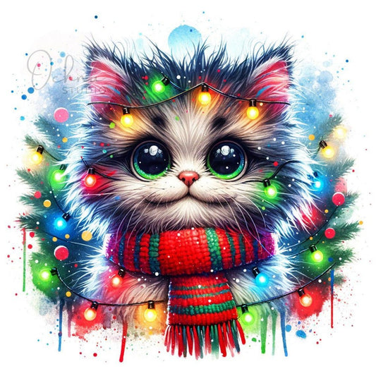 Christmas cat | Diamond Painting