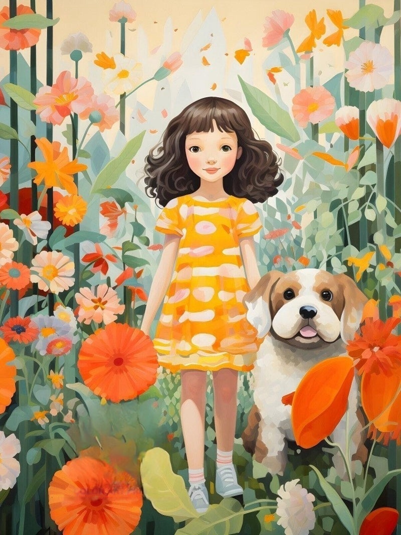 Cottage Garden Dog | Diamond Painting