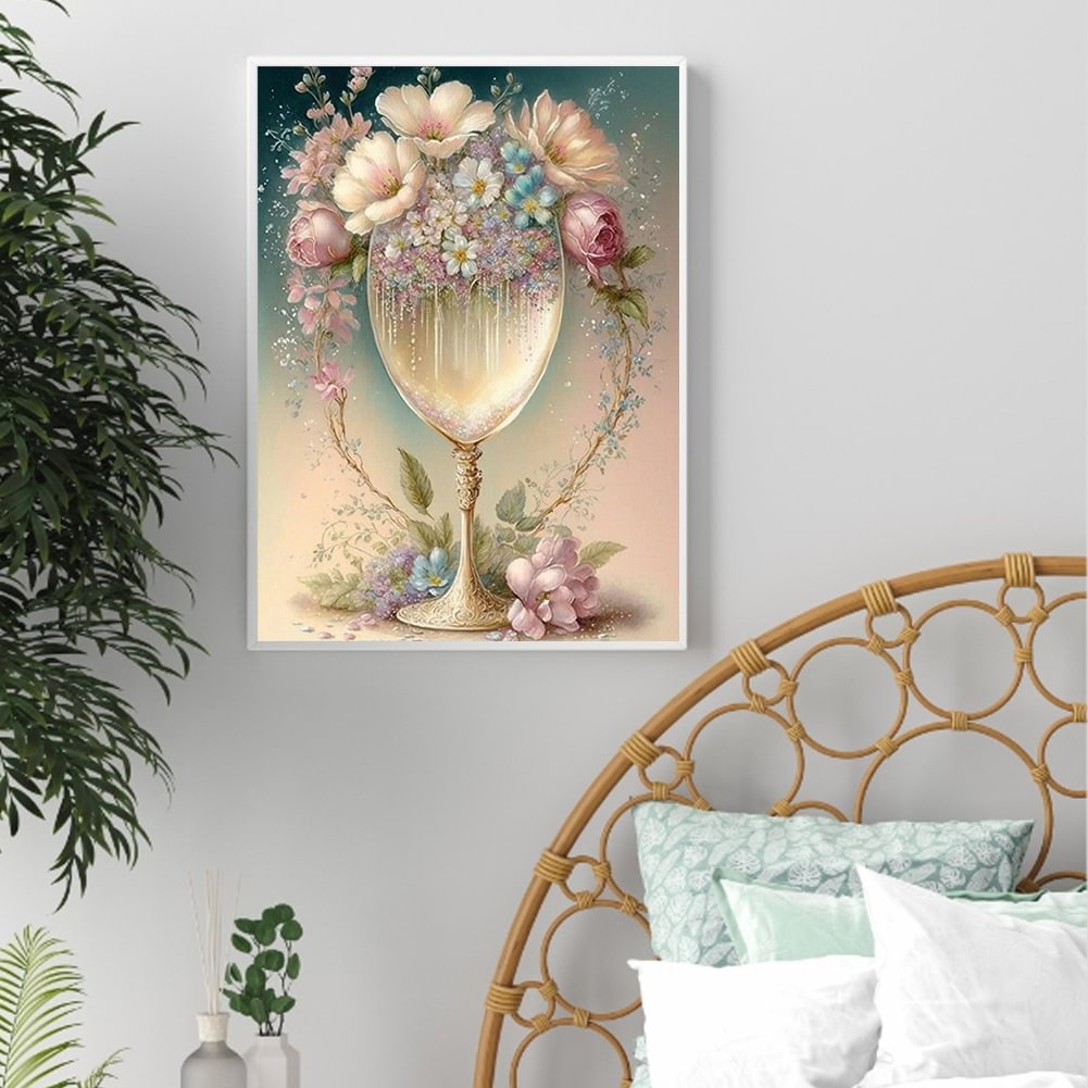 Wine Glass Flower | Diamond Painting