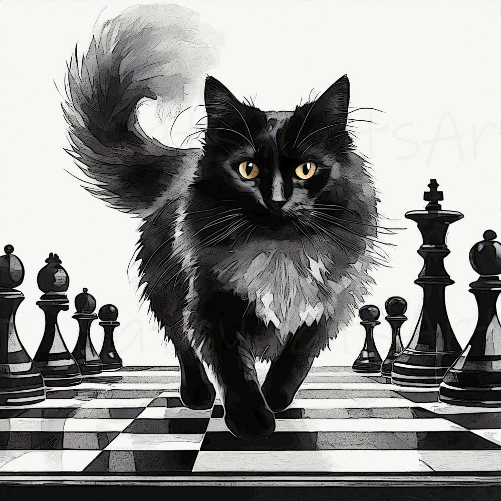 Cats Playing Chess | Diamond Painting