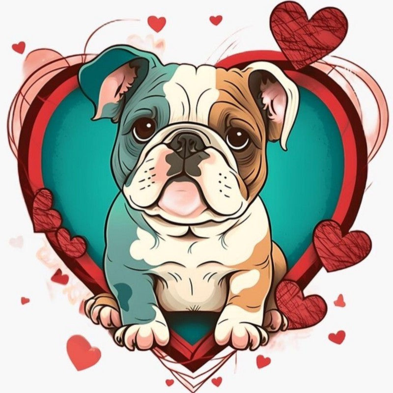 Dog English Bulldog | Diamond Painting