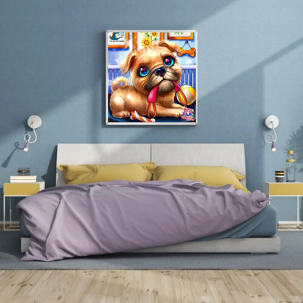 Playing Dog Pug | Diamond Painting