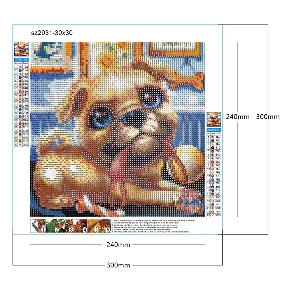 Playing Dog Pug | Diamond Painting