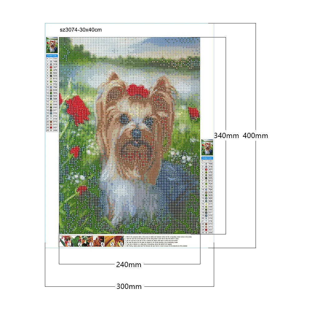 Cute Dog Yorkie | Diamond Painting