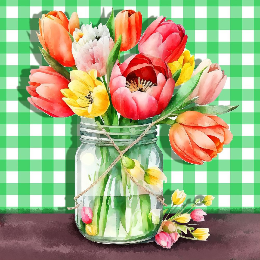 Flowers In The Bottles | Diamond Painting