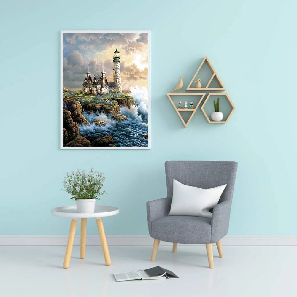 Lighthouse Of Crashing Waves | Diamond Painting