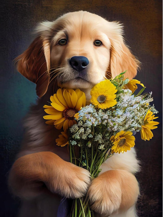 Cottage Garden Dog | Diamond Painting