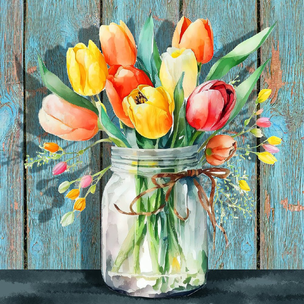 Flowers In The Bottles | Diamond Painting