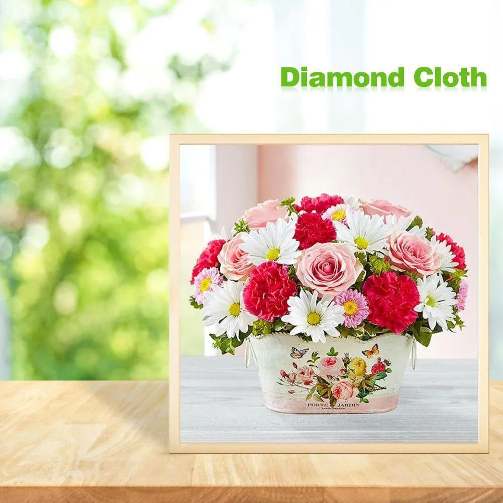 Flowers In The Basket | Diamond Painting