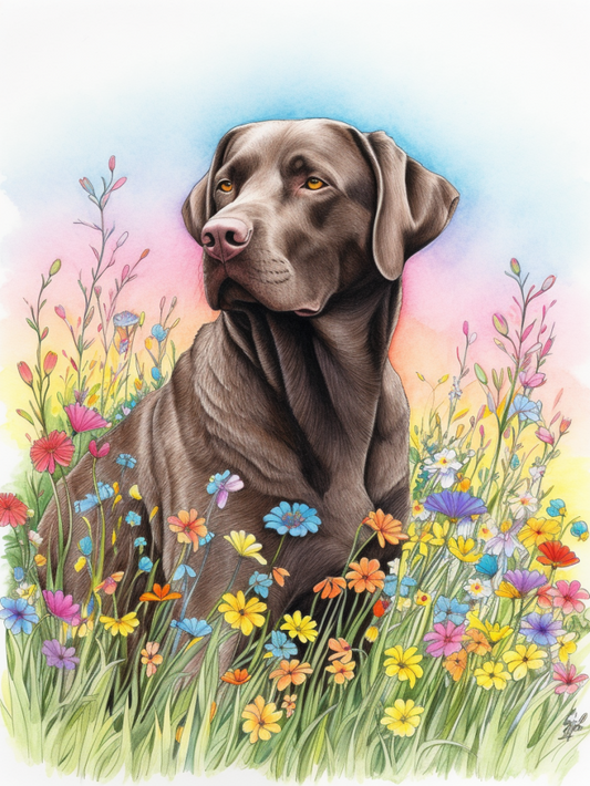Chocolate Labrador Dog | Diamond Painting