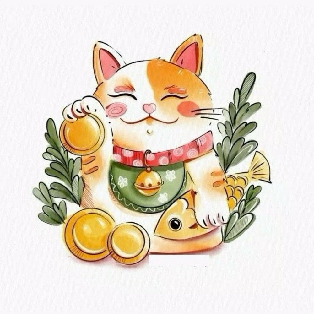 Bell Lucky Cat | Diamond Painting