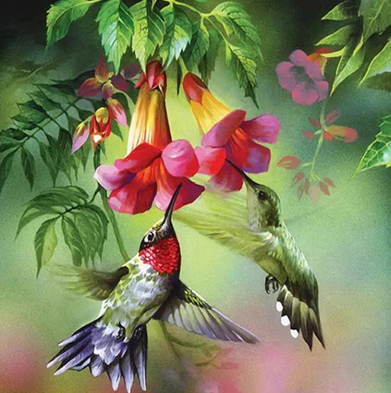 Morning Glory Hummingbird | Cross Stitch Embroidery