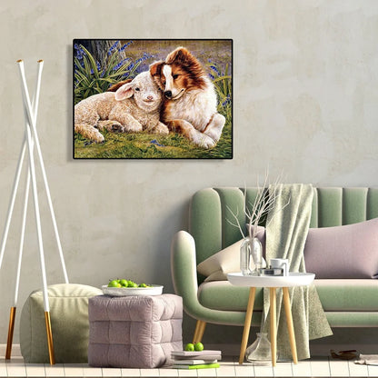 Sheep And Dog Australian Shepherd | Diamond Painting