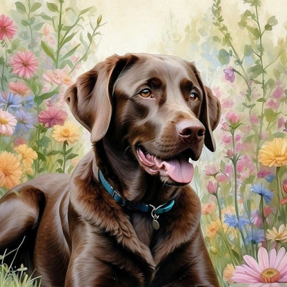 Chocolate Labrador Dog | Diamond Painting