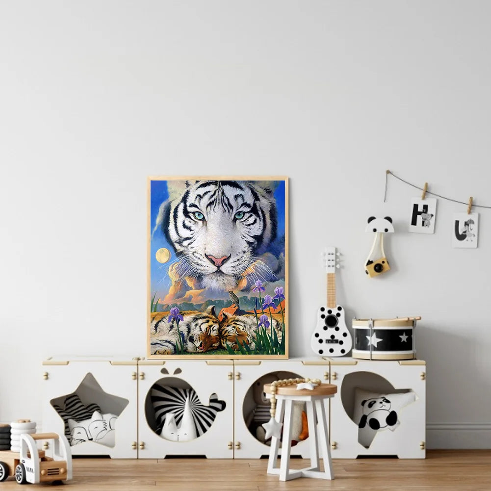 White Tiger Blue Eyes | Diamond Painting