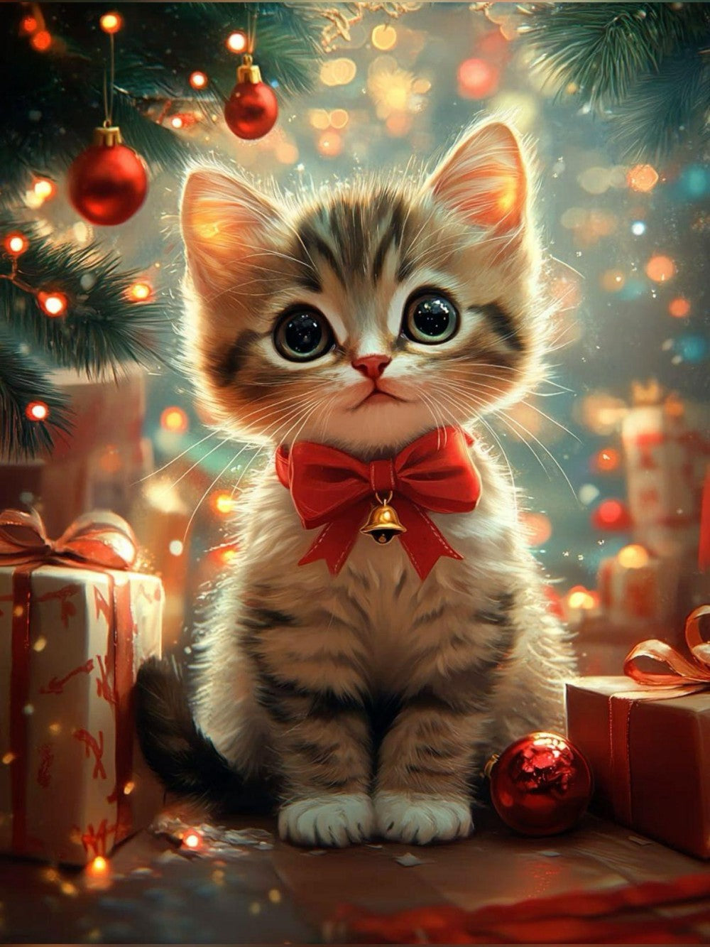 Christmas cat | Diamond Painting