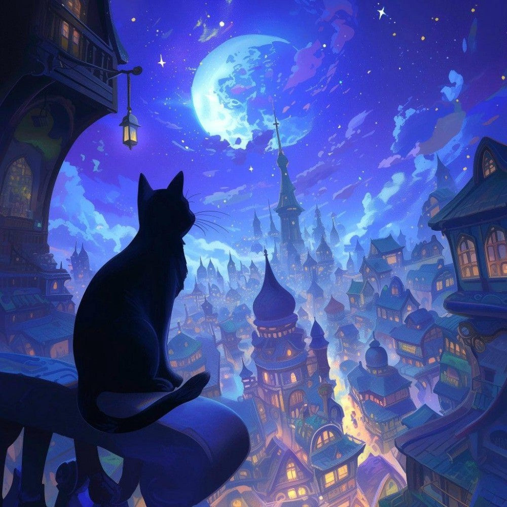 Midnight Cat | Diamond Painting