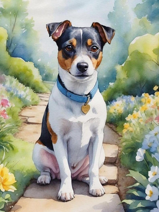 Cottage Garden Dog | Diamond Painting