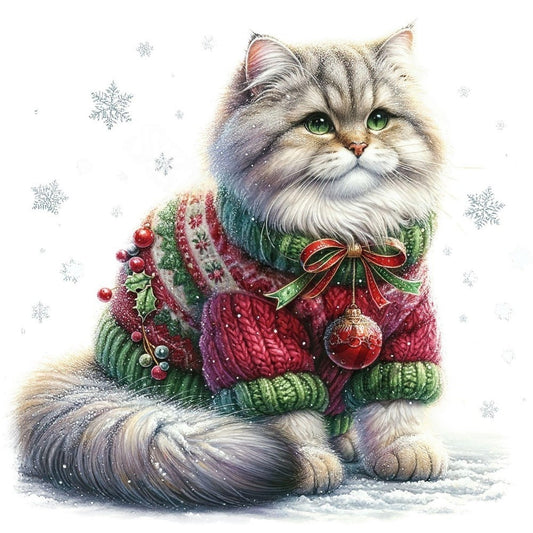 Christmas cat | Diamond Painting