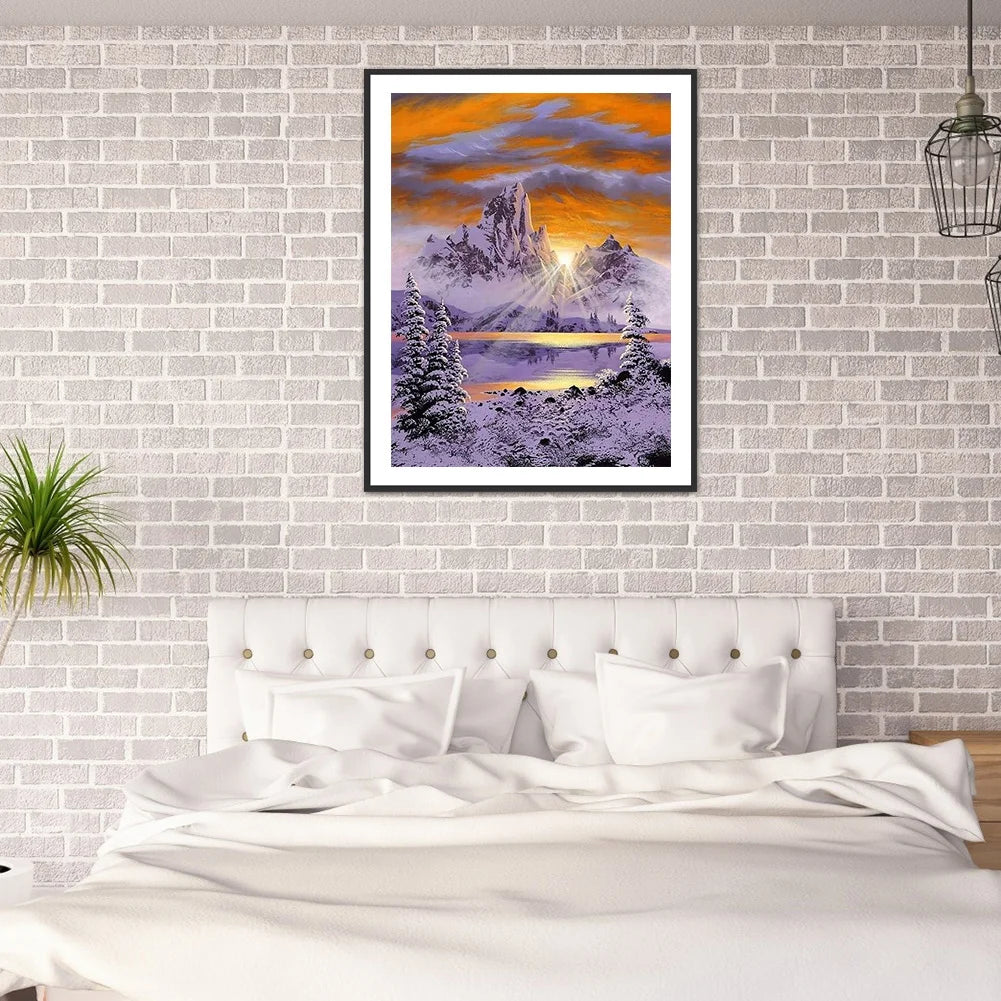 Sunrise On The Snow Mountain | Diamond Painting