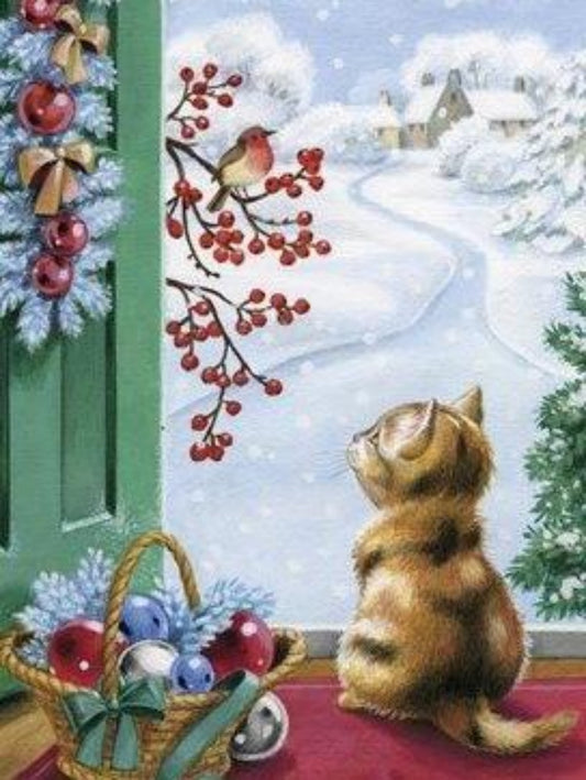 Christmas cat | Diamond Painting