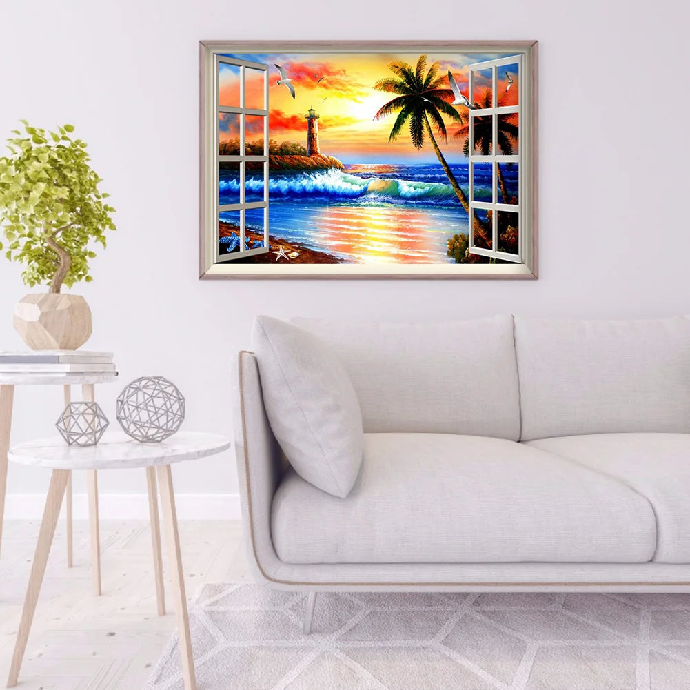 Sea View Outside The Window  | Diamond Painting