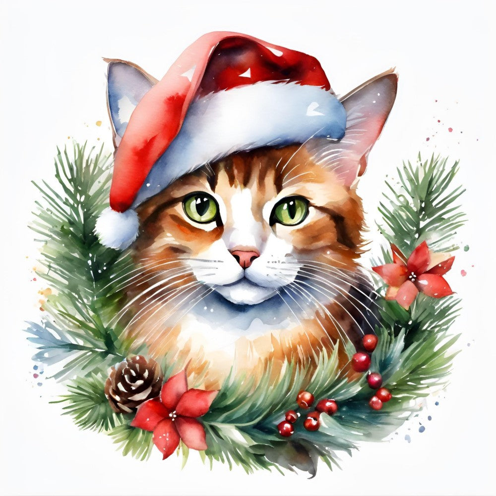 Christmas cat | Diamond Painting