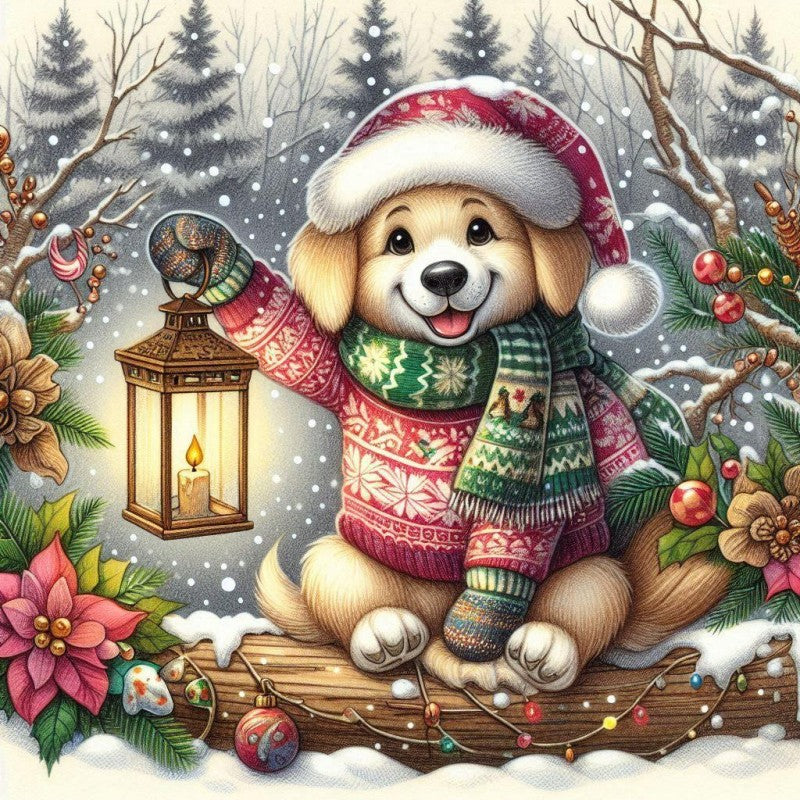 Christmas Dog | Diamond Painting