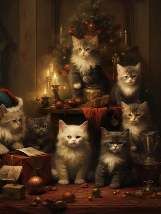 Christmas cat | Diamond Painting