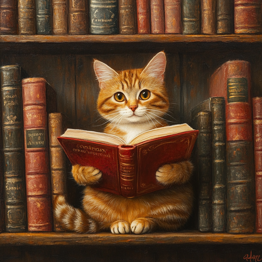 Cat Bookshelf | Diamond Painting