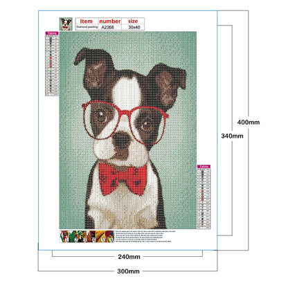 Glasses Dog French Bulldog | Diamond Painting