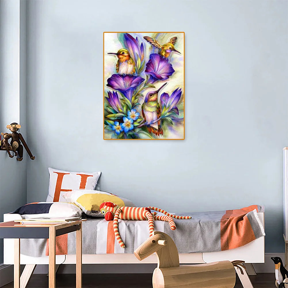 Hummingbird On The Flower | Diamond Painting