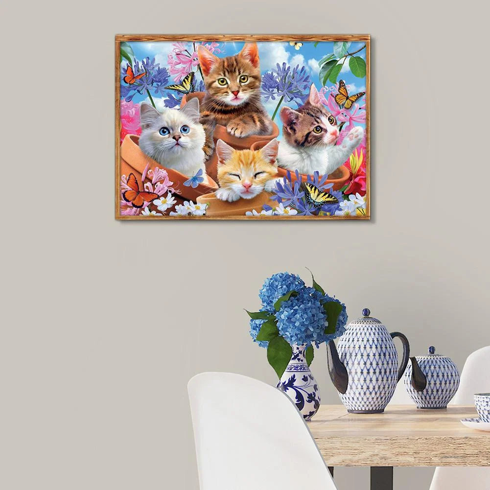 Cat with Butterfly | Diamond Painting