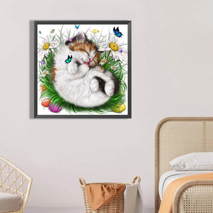 Cat with Butterfly | Diamond Painting