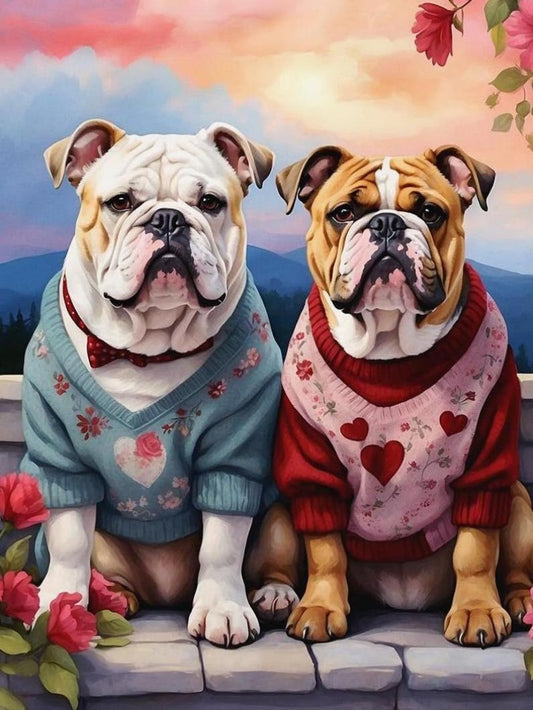 Dog English Bulldog | Diamond Painting