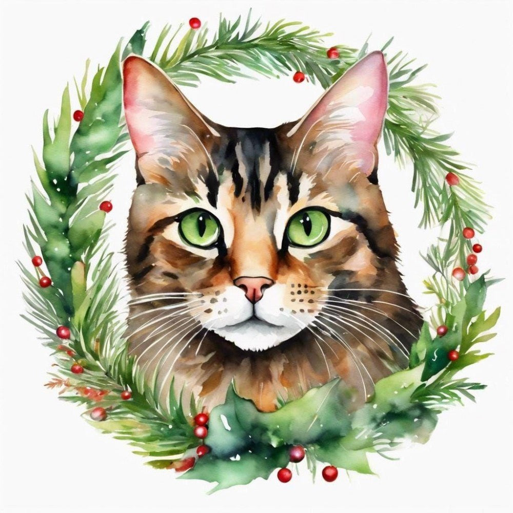 Christmas cat | Diamond Painting