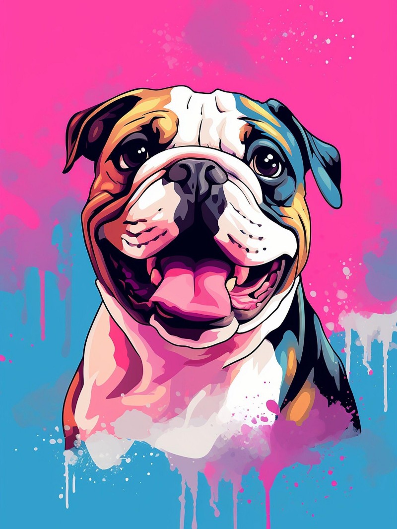 Dog English Bulldog | Diamond Painting