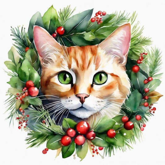 Christmas cat | Diamond Painting