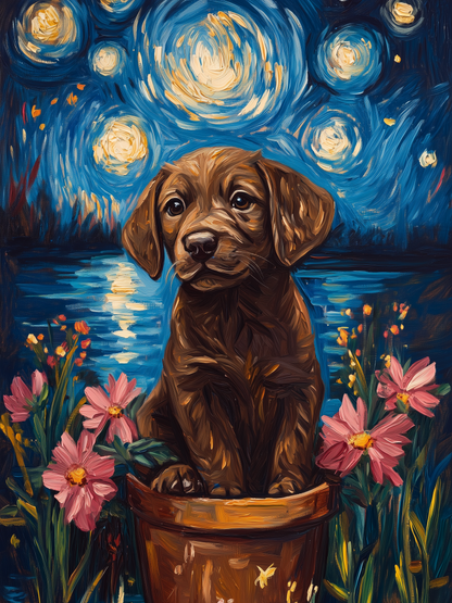 Chocolate Labrador Dog | Diamond Painting
