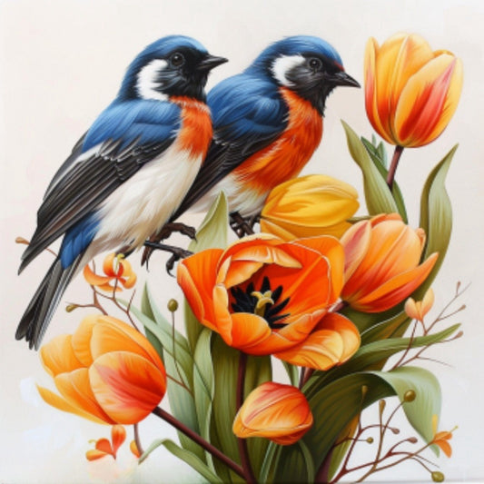 Birds and Flowers | Diamond Painting