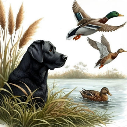 Black Labrador Dog | Diamond Painting